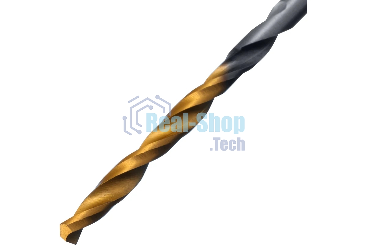 Сверло спиральное по металлу Denzel 2 x 49мм, Р6М5, Golden Tip, 2 шт.