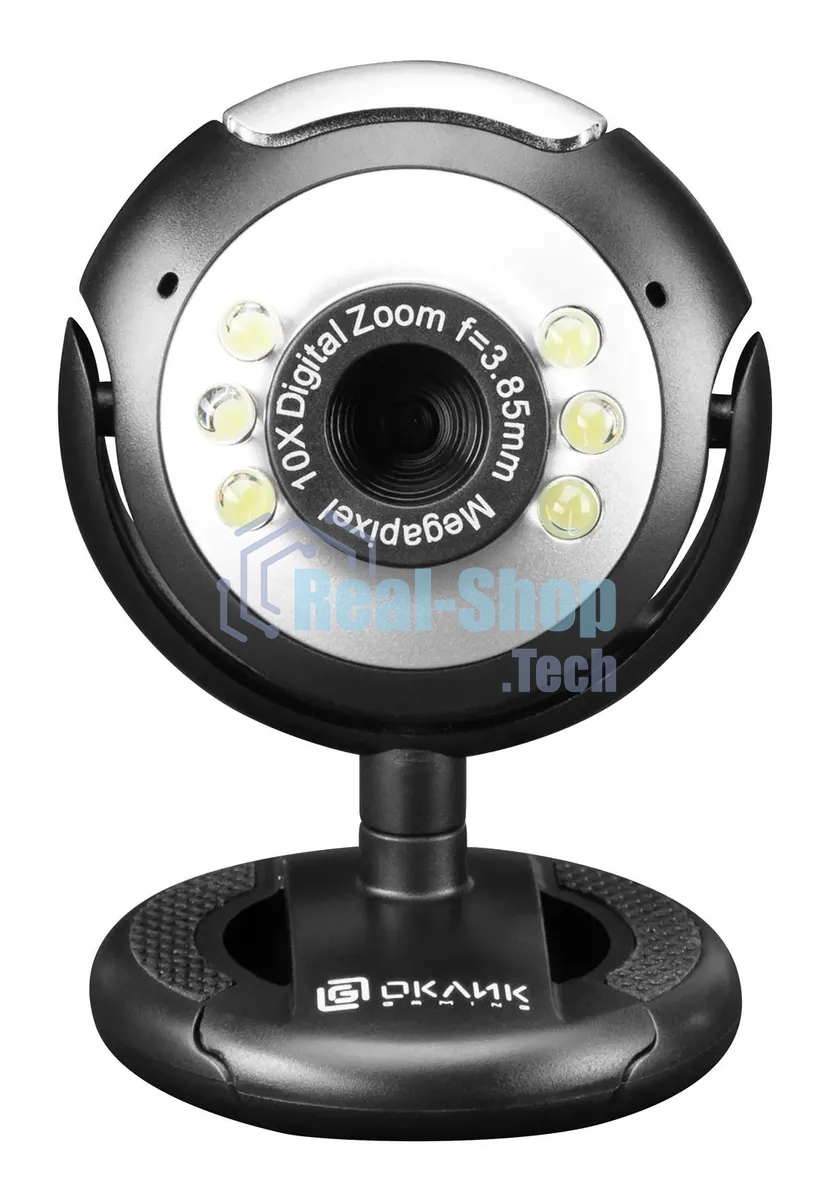 Веб-камера OKLICK OK-C8825 640x480, 30 кадр/с, USB Type-A, микрофон, черный/белый