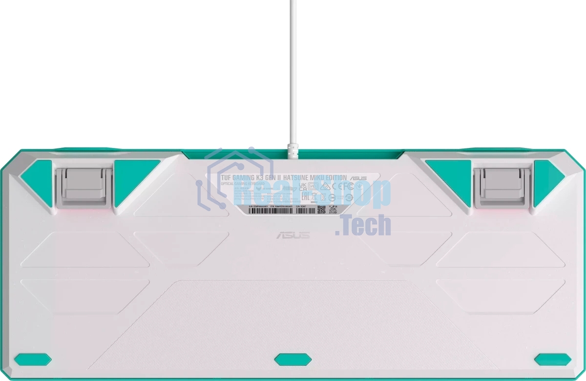 Клавиатура ASUS TUF Gaming K3 Gen II MIKU Edition проводная, USB Type-A, голубой
