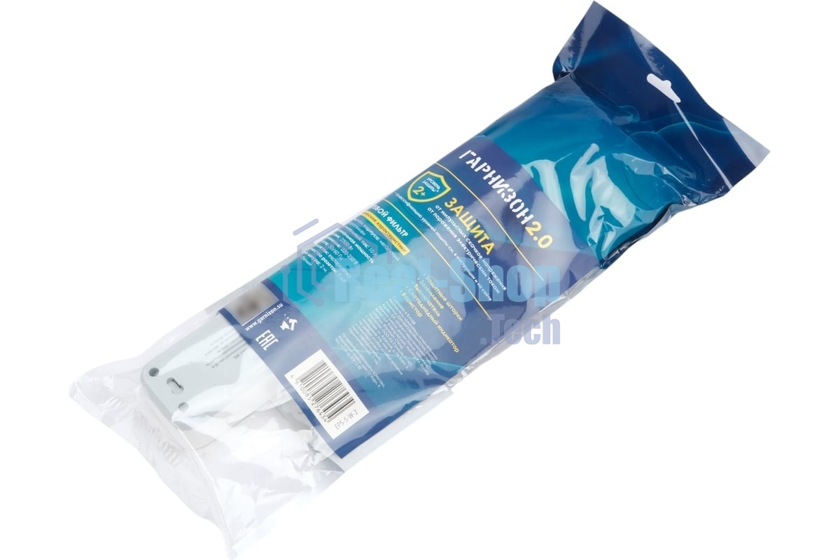 Сетевой фильтр Гарнизон EPS-5-W-2 5р, 2.0, 10А, 2 м, ур.защиты 2+, белый, пакет (21442)