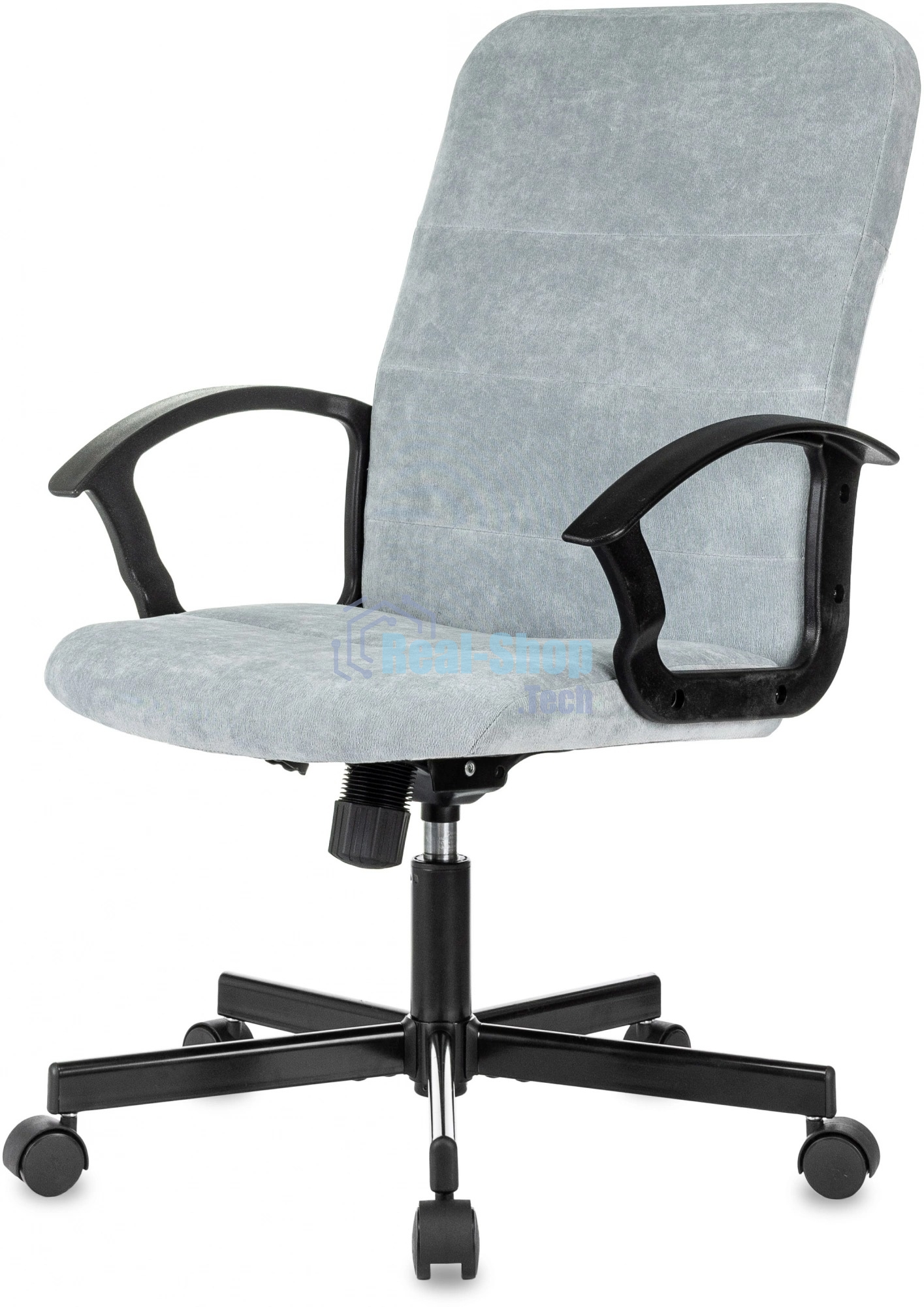 Кресло офисное Бюрократ Triest Fabric серо-голубой Light-28 крестов. металл черный