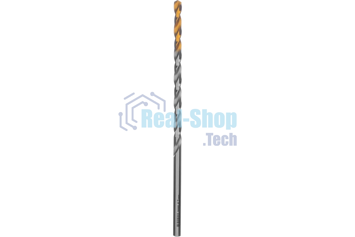 Сверло спиральное по металлу Denzel 4,2 х 119 мм, Р6М5, Golden Tip, удлиненное