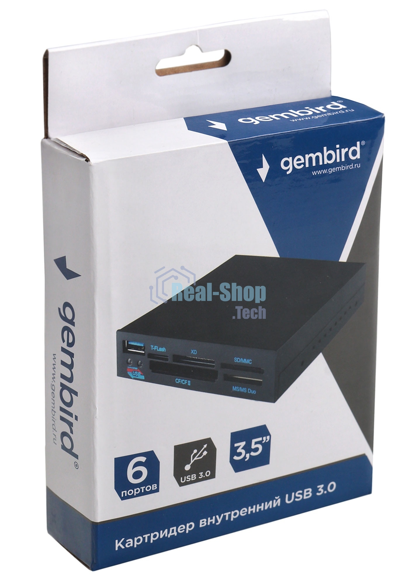 Кард-ридер Gembird FDI2-ALLIN1-03-B/черный/TF/SD/MS/CF/XD SDHC/USB 3.0/пластик