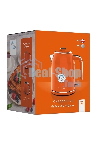 Чайник электрический Galaxy Line GL 0351, апельсиновый фреш, металл, 2200 Вт, 1,7 л