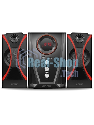 Мультимедийная акустическая система GINZZU GM-407 2.1 с Bluetooth. Выходная мощность (RMS) 40 Вт. Диапазон воспроизводимых частот: 40Гц - 20КГц. Bluetooth: V2.1. Встроенный аудио-плеер: SD-card, USB-flash до 32 Gb. FM радио: 87.5МГц - 108.0МГц. Вход AUX: 