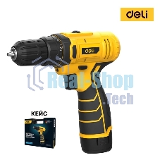 Дрель-шуруповерт аккумуляторная Deli DL-DZ12-5A2, 12В, 1 АКБ, Кейс