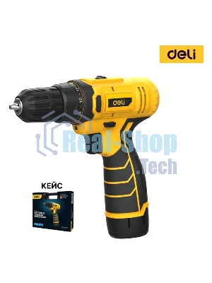 Дрель-шуруповерт аккумуляторная Deli DL-DZ12-5A2, 12В, 1 АКБ, Кейс