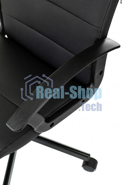 Кресло офисное Бюрократ Triest черный, эко.кожа, крестов. металл черный