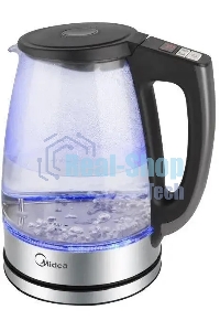 Чайник электрический Midea MK-8019, мощность 2200 Вт, объем 1.7 л, цифровой дисплей, регулировка температуры нагрева, 6 режимов нагрева, поддержание температуры, подсветка