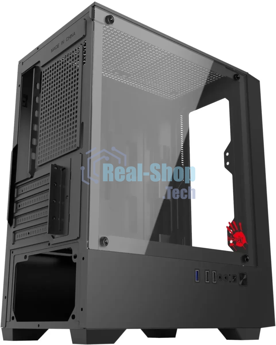 Компьютерный корпус Bloody CC-123 черный без БП mATX 8x120мм 2xUSB2.0 1xUSB3.0 audio bott PSU