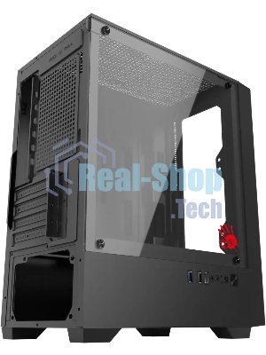 Компьютерный корпус Bloody CC-123 черный без БП mATX 8x120мм 2xUSB2.0 1xUSB3.0 audio bott PSU