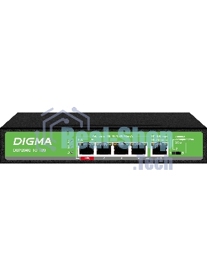 Коммутатор Digma DSP204G-1G-T80, 5×1 Гбит/с, неуправляемый