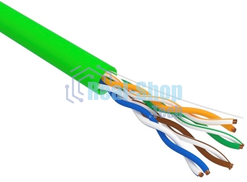 Кабель информационный Rexant cat.5e U/UTP 4 пары 24AWG нг(А)-LSLTx внутренний 305м зеленый