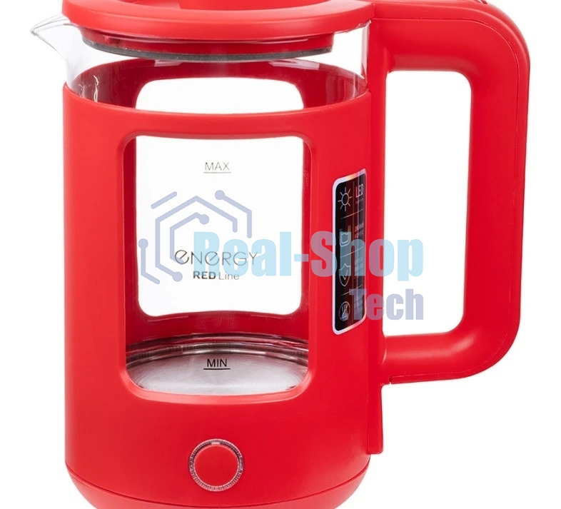 Чайник электрический Energy E-256 1500Вт, 1.5л стекло, красный