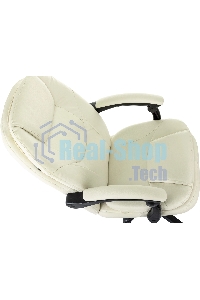 Кресло руководителя Бюрократ CH-868N-BF слоновая кость, эко.кожа, крестов. пластик, подст. для ног