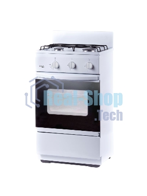 Плита газовая Лада Nova CG 32013 W белый, конфорок 2 газовых, духовка 30 л, 50 см x 85 см x 40 см