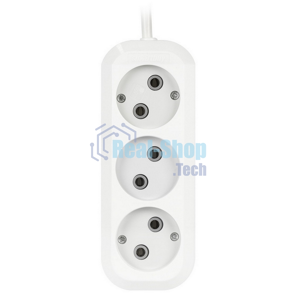 Удлинитель бытовой Smartbuy (SBE-10-3-1.5-N) 3 гнз х 1,5 м (10А/2.2 кВт, ПВС 2х1.0)