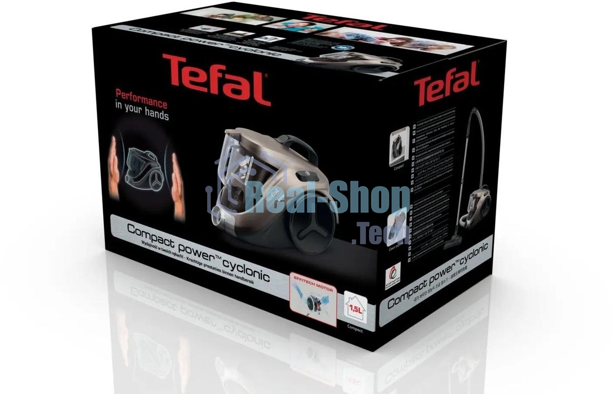 Пылесос Tefal TW3786RA серый/черный, 750/2100 Вт, уборка сухая, пылесборник контейнер 1,5 л