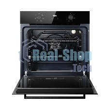 Духовой шкаф Kuppersberg HO 606 P Black, High-Tech, 78 л, поворотное управление, утапливаемые переключатели, дисплей, таймер, 6 режимов, макс. температура 310 градусов, телескопические направляющие (на 1 уровень), цвет черный, цвет фурнитуры черный
