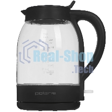 Чайник электрический Polaris PWK-1797-СGL, 2200вт, 1,8л, стекло, черный
