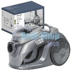 Пылесос Eurostek EVC-3011 серебристый/серый, 400/2600 Вт, уборка сухая, пылесборник контейнер 2.5 л