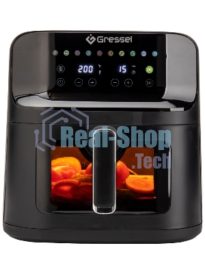 Аэрогриль Gressel GAF-1826 черный, 1700 Вт, 7,5 л, сенсор, 10 программ