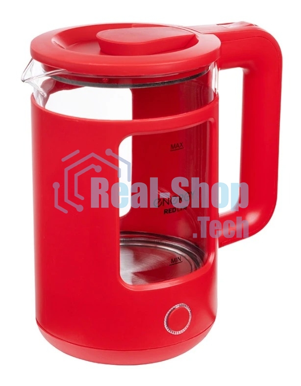 Чайник электрический Energy E-256 1500Вт, 1.5л стекло, красный