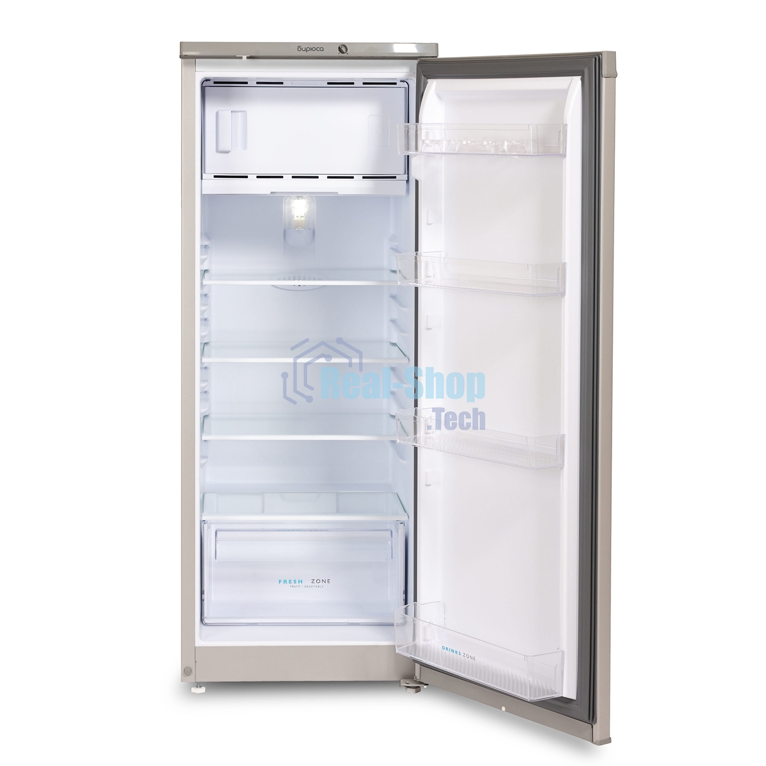 Холодильник Бирюса M410 металлик однокамерный 153/27л морозилка сверху