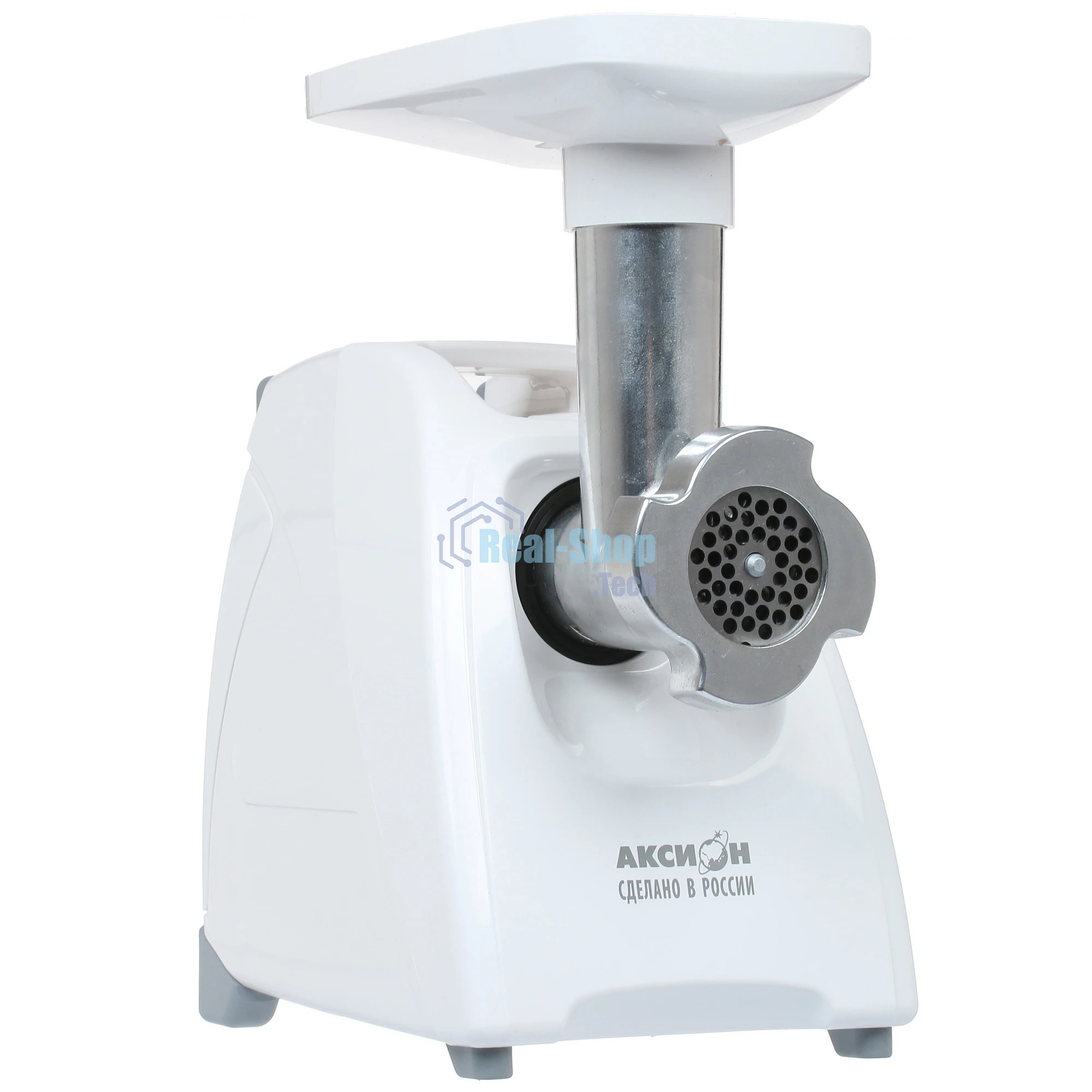 Мясорубка электрическая Аксион М35.03 белый, 1500 Вт, 1.7 кг/мин, реверс, защита от перегрузки, насадки - 4
