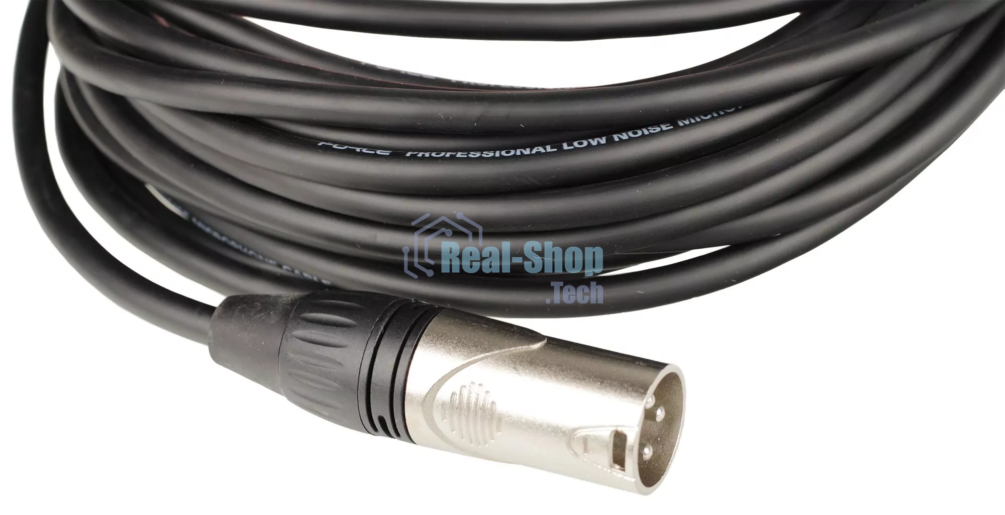 Кабель микрофонный FORCE FMC-05/10XLR (M) - XLR (F), высококачественный балансный, малошумящий с проводниками из безкислородной меди OFC, диаметр 6 мм, профессиональные металлические разъемы, длина 10 м, цвет черный