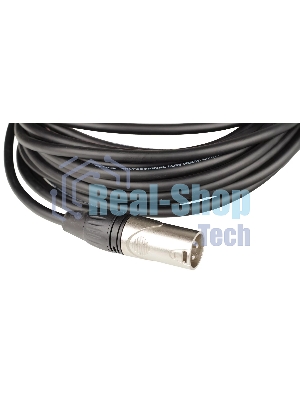 Кабель микрофонный FORCE FMC-05/10XLR (M) - XLR (F), высококачественный балансный, малошумящий с проводниками из безкислородной меди OFC, диаметр 6 мм, профессиональные металлические разъемы, длина 10 м, цвет черный