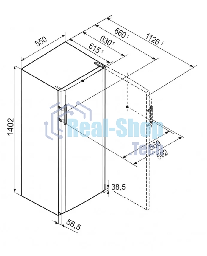 Холодильник Liebherr KELE 2834-26 001 серебристый однокамерный 229/21л морозилка сверху