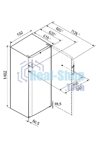 Холодильник Liebherr KELE 2834-26 001 серебристый однокамерный 229/21л морозилка сверху