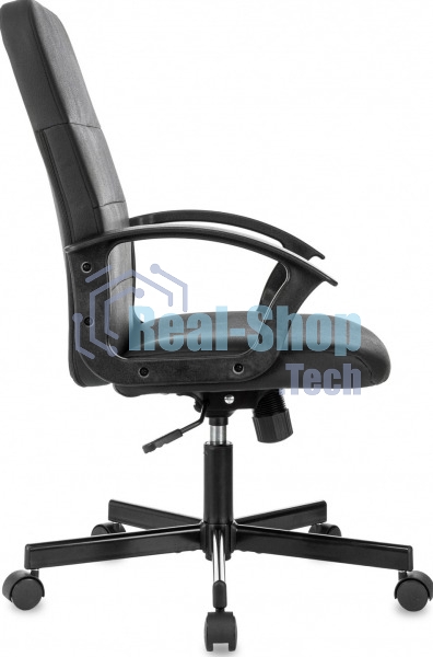 Кресло офисное Бюрократ Triest черный, эко.кожа, крестов. металл черный