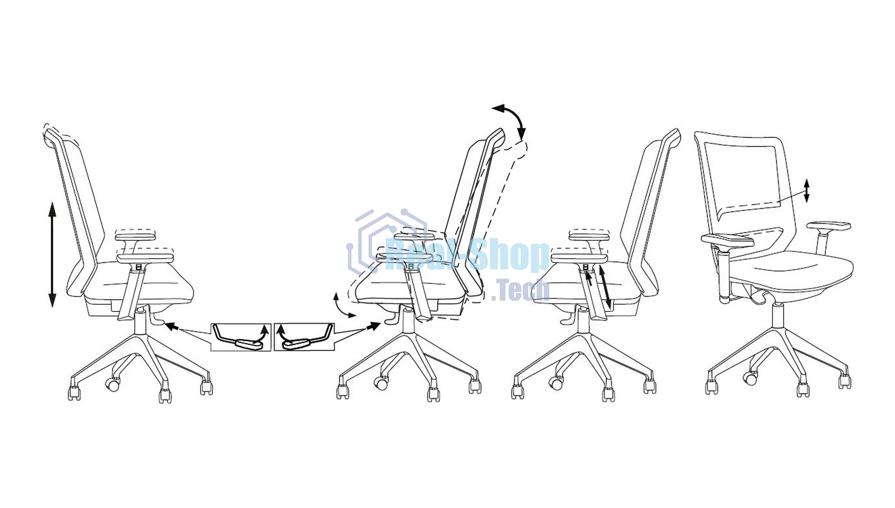 Кресло руководителя Бюрократ MC-G611NL-H черный Elastic-102 с подголов. крестов. 4-луч. пластик пластик серый