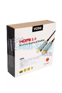 Активный оптический кабель HDMI 19M/M,ver. 2.0, 4K@60 Hz 40m VCOM