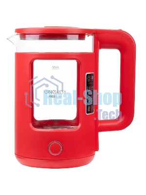 Чайник электрический Energy E-256 1500Вт, 1.5л стекло, красный