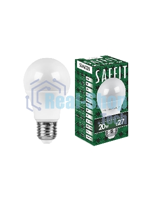 Лампа светодиодная SAFFIT SBA6020 (55013) 20Вт Е27 теплый