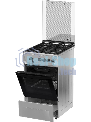 Плита газовая Darina 1D1 GM 241 014 Х нержавеющая сталь/черный, конфорок 4 шт, духовка 50 л, 50 см x 85 см x 60 см