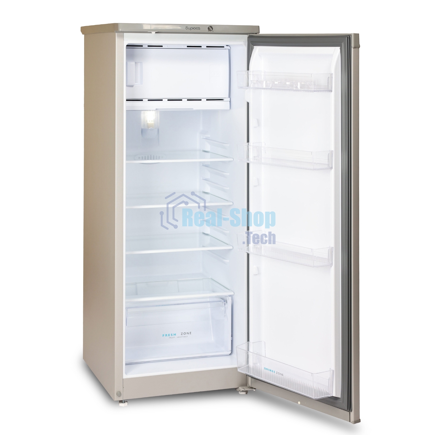 Холодильник Бирюса M410 металлик однокамерный 153/27л морозилка сверху