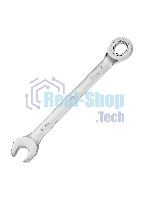 Ключ комбинированный трещоточный Denzel 14711 17 мм, CrV, матовый хром