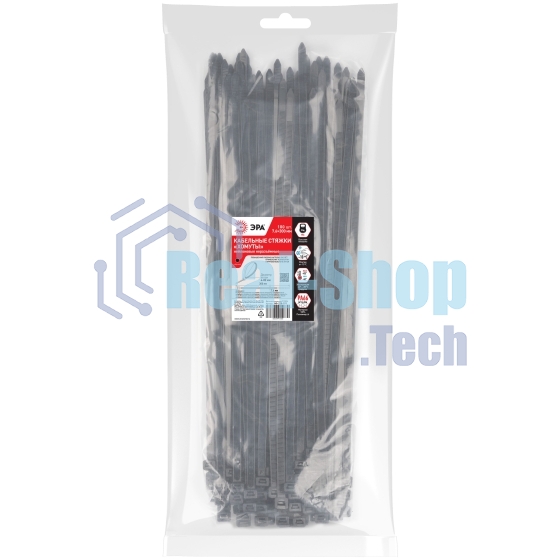 Хомут кабельный 7.6х300 NO-225-191 черный (уп. 100 шт) Эра