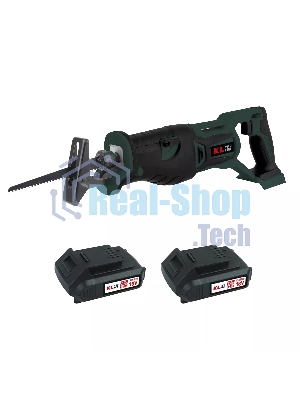 Профессиональная пила сабельная бесщеточная KLPRO KLTKT18B-20 (18 В, Li-ion-2шт, 2.0А·ч, полотна дерево/металл, ЗУ, сумка)