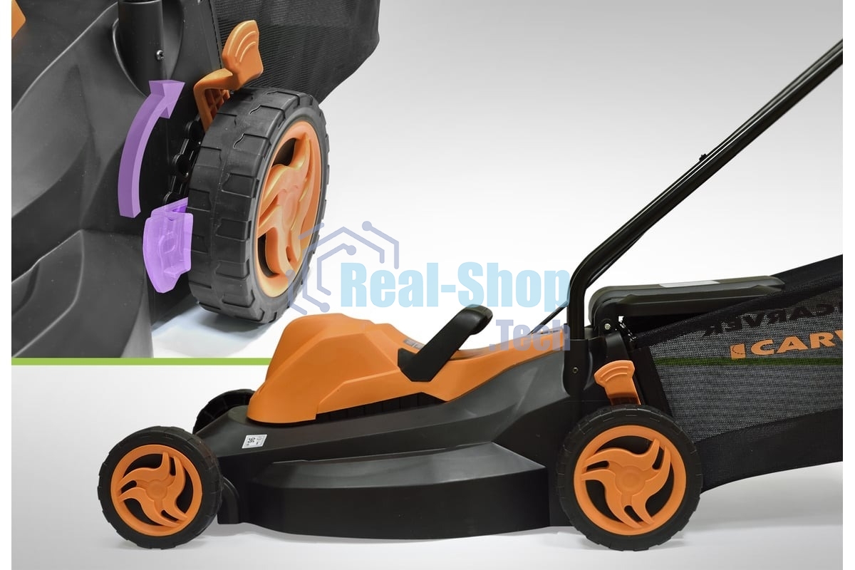 Газонокосилка CARVER LME-1437 эл. 1400Вт ширина 37см рег.высоты травосборник 35л