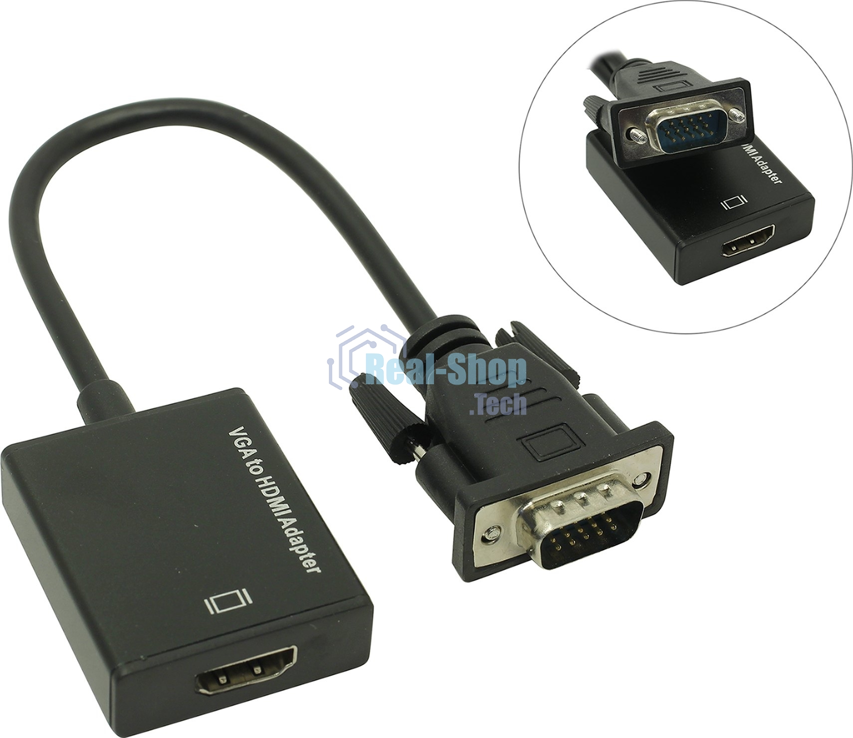 Конвертер Espada VGA + 3,5мм audio jack to HDMI, HCV0201 (44083)