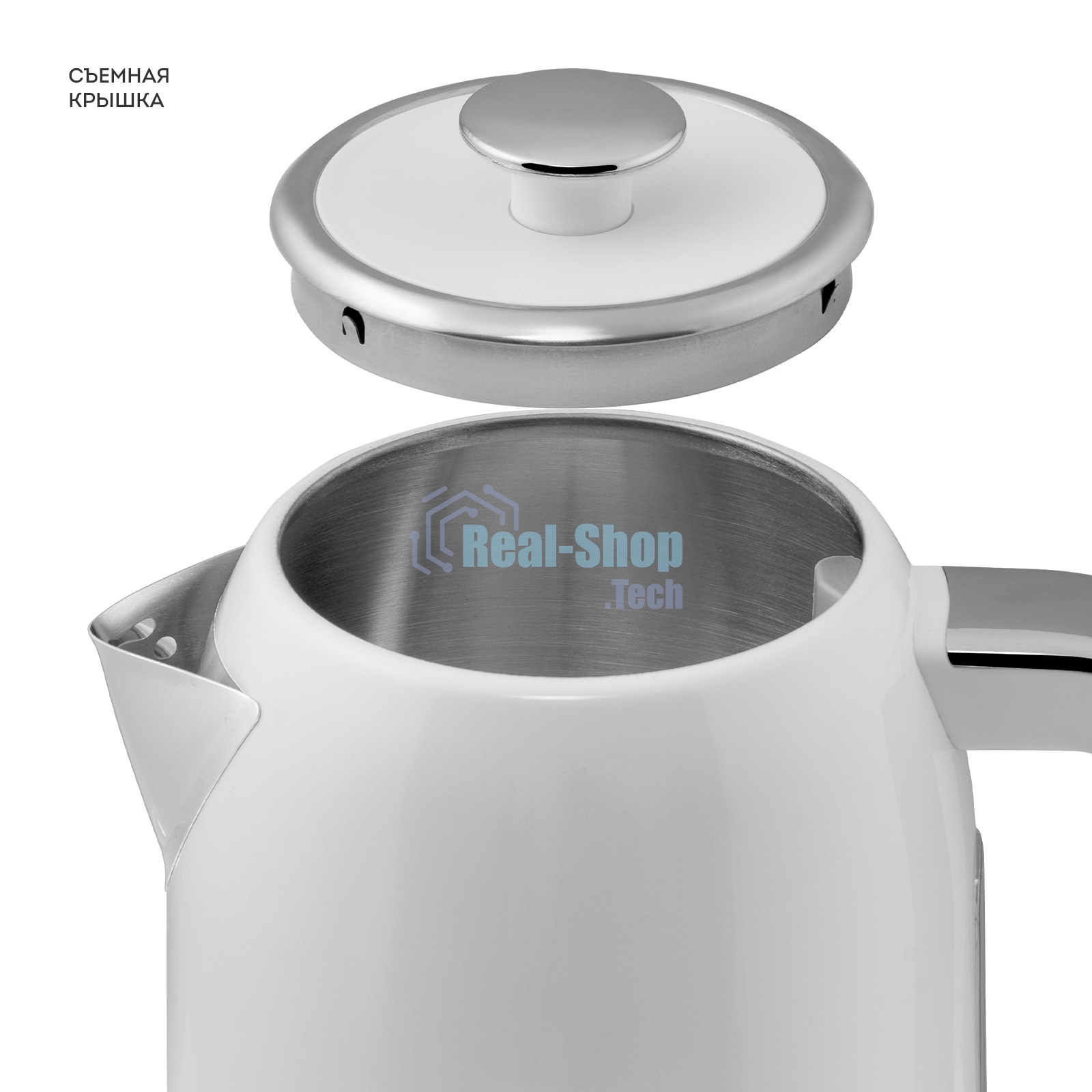 Чайник электрический Galaxy Line GL 0352, сливочный зефир, металл, 2200 Вт, 1,7 л