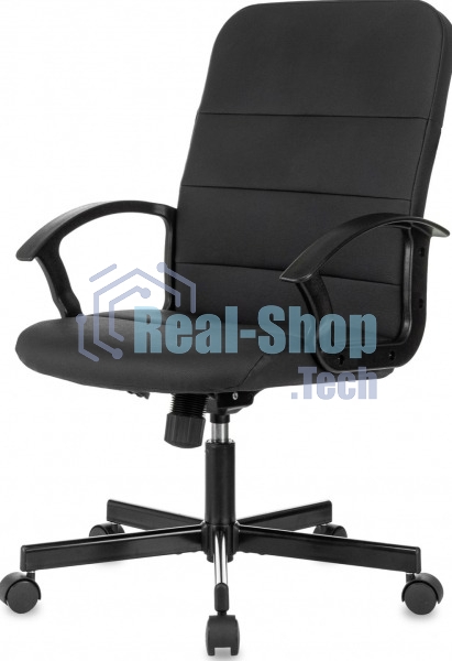 Кресло офисное Бюрократ Triest черный, эко.кожа, крестов. металл черный
