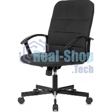 Кресло офисное Бюрократ Triest черный, эко.кожа, крестов. металл черный