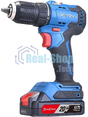 Дрель-шуруповерт DongCheng DCJZ2050, 20 В, 2 Ач, 50 Нм, бесщеточный