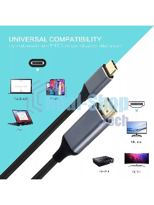 Кабель USB3.1 CM-HDMI 1.8M CU423MC-1.8M VCOM